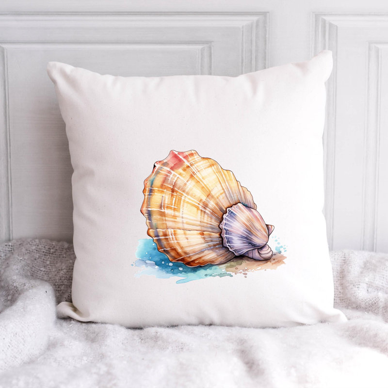 Nautical Sea Life_301 - Coussin décoratif en polyester, H 20 po x l 20 po