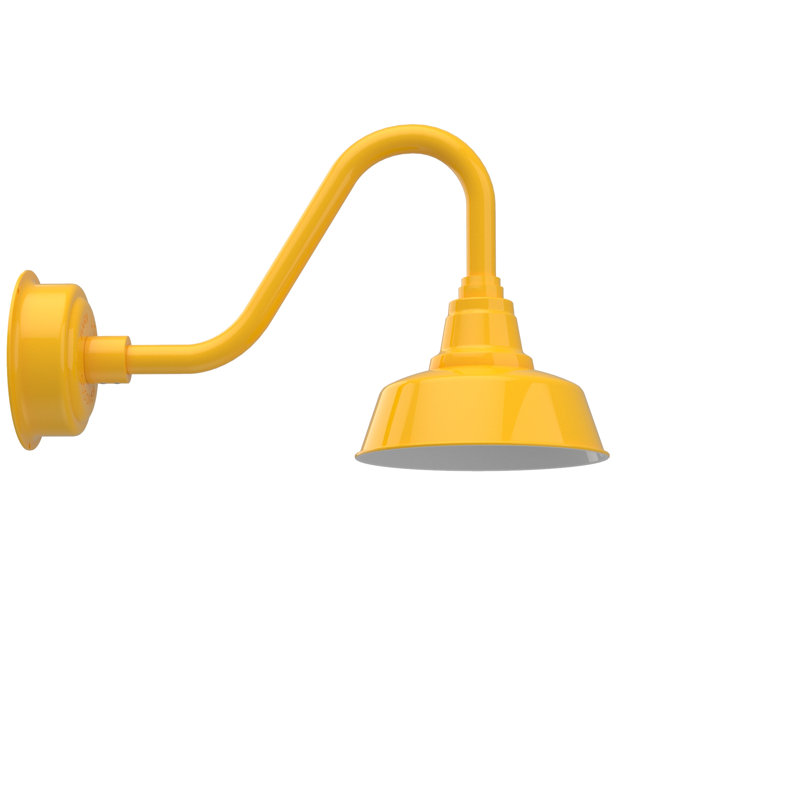 Luminaire de grange d’extérieur à del Vandervliet, Jaune, H 13,63 po x l 10 po x P 21,25 po