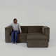 Shonnard 88" Upholstered Modular Sofa and Ottoman
