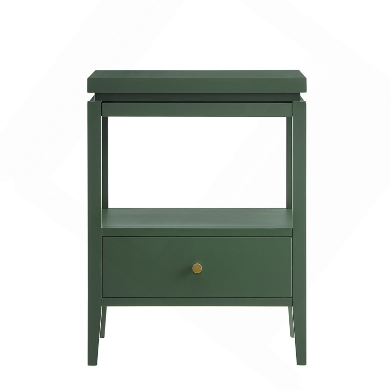 Table de chevet 1 tiroir Vintage Green, Vert antique