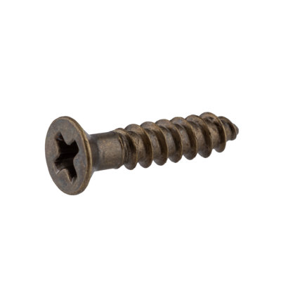 #4 x 1/2" Antique Brass Flat Countersunk Head Phillips Drive Wood Screws