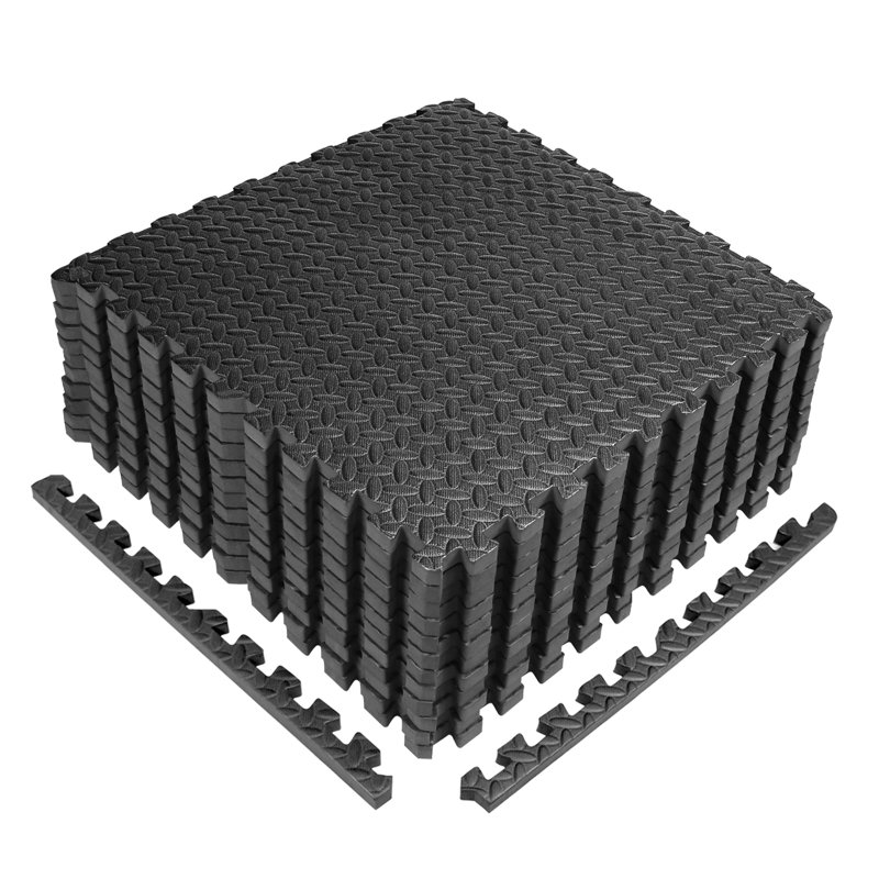 Extra Thick Interlocking Exercise Foam Mats, 3/4-Inch Thickness Gym Flooring Tiles (48 SQ. FT)