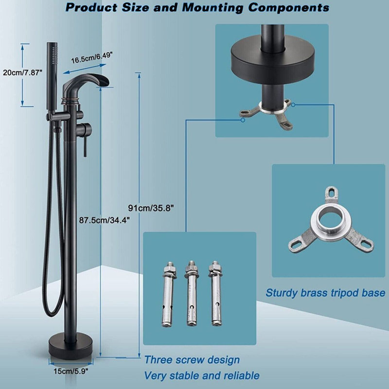 Waterfall Faucet with Hand Shower and Diverter