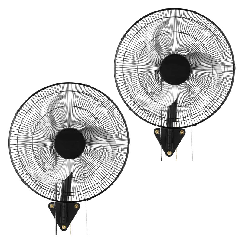 Ventilateur mural, ventilateur suspendu mural de 18 po oscillant, 3 vitesses, longue distance de circulation d'air, angle de rotation réglable, mécanique puissant pour l'industrie, commercial, garage, atelier, gymnase