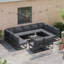 Garden Sofa Set with Cushion Aluminium Outdoor Seating Patio