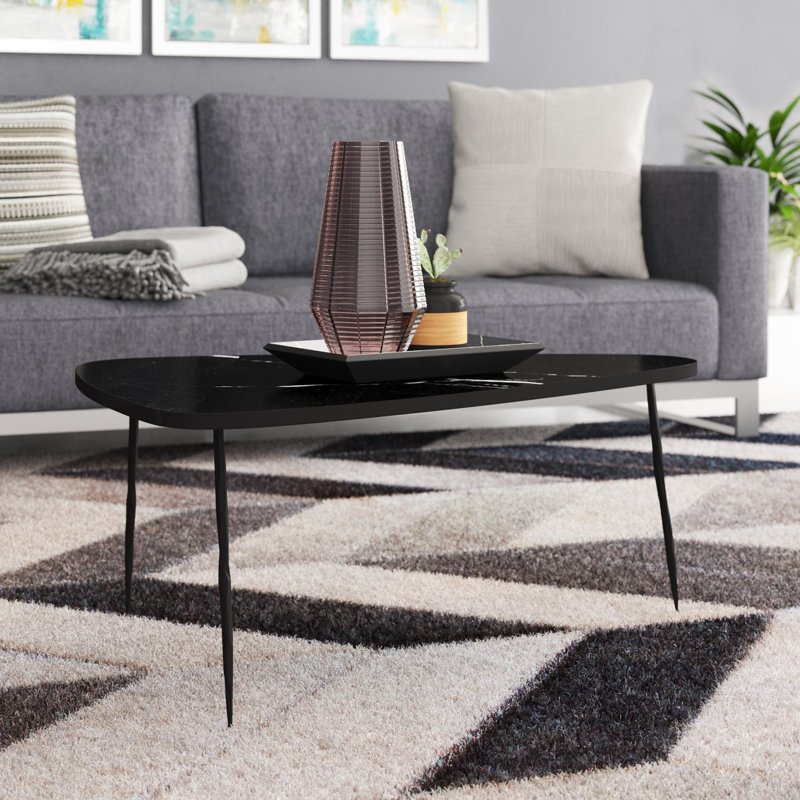 Marble Top Coffee Table, Black Marble