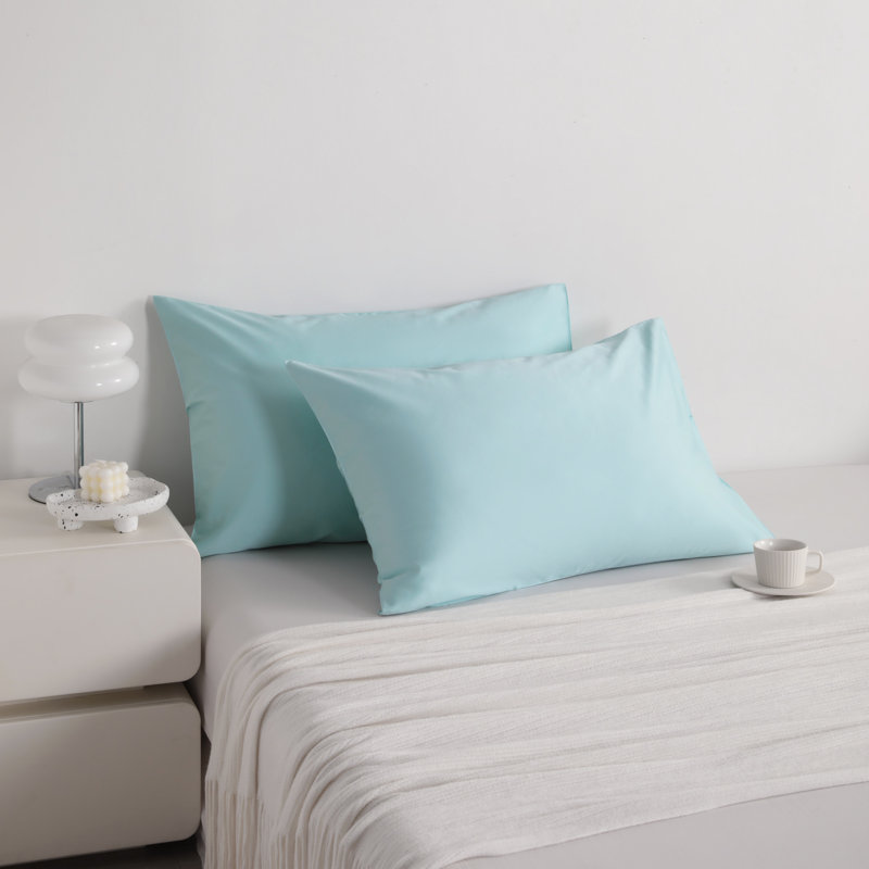 Egyptian-Quality Cotton Bed Pillowcases, 500 Thread Count Cotton Sateen Pillowcases with Envelope Closure - NTBAY, Aqua