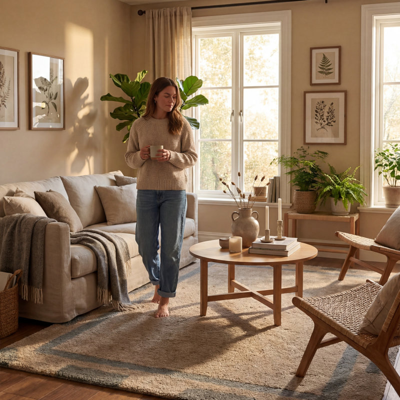Orlina Bordered Rug, Rectangle 5' x 8'
