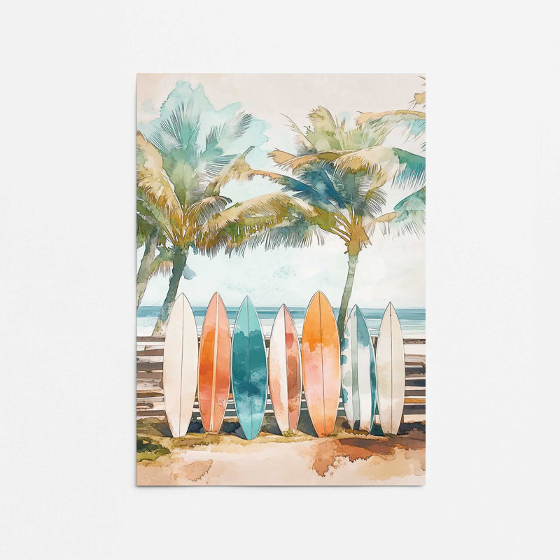 Tableau tropical imprimé, H 14 po x l 11 po