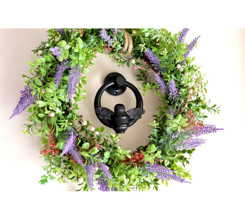 Sager Nickel Ring Bee Door Knocker, Black