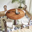 Table de salle à manger ronde en bois massif noyer-1480495802