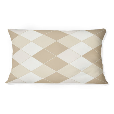 Coussin lombaire beige moderne blanc Argyle