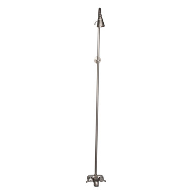 Garniture de robinet mural à double poignée avec bec déviateur pour baignoire sur pattes