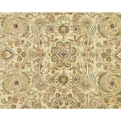 High-Quality Hand-Knotted Gold And Ivory Area Rug