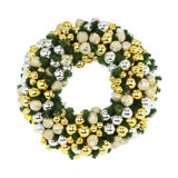 32" Evergreen Wreath Decorated With Assorted Ornaments