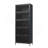 78.75'' Tall Iron Display Cabinet With Glass Doors, 5-Tier Steel Barister Bookcase With LED Lights For Collectibles, Modern Style Curio Cabinet For Home Living Room Office Study & Playroom - Black