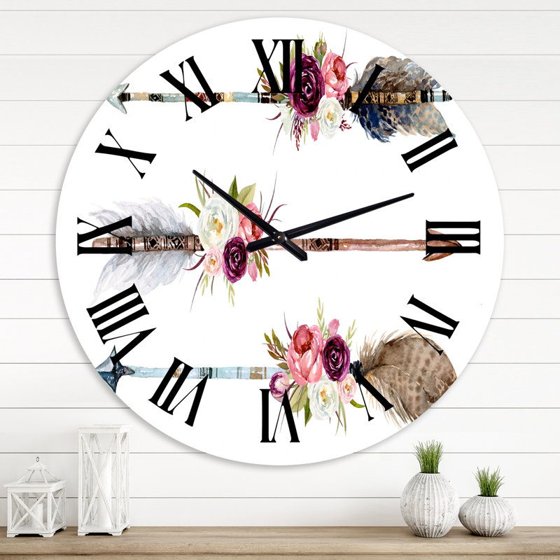 Horloge murale bohème et éclectique, Surdimensionné