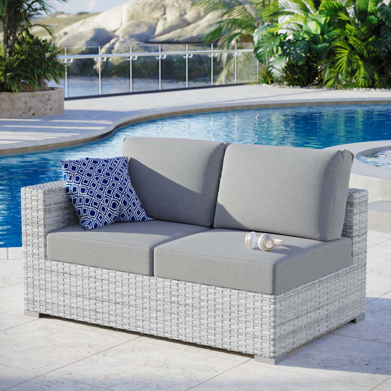 Convene Outdoor Patio Left-Arm Loveseat, Left Hand Facing, Gray
