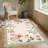 Farmhouse Floral Machine Washable Rug with Non Slip TPR Backing, Soft Non Shedding Scalloped Carpet, Low Pile Thin Floor Mats-1402354027