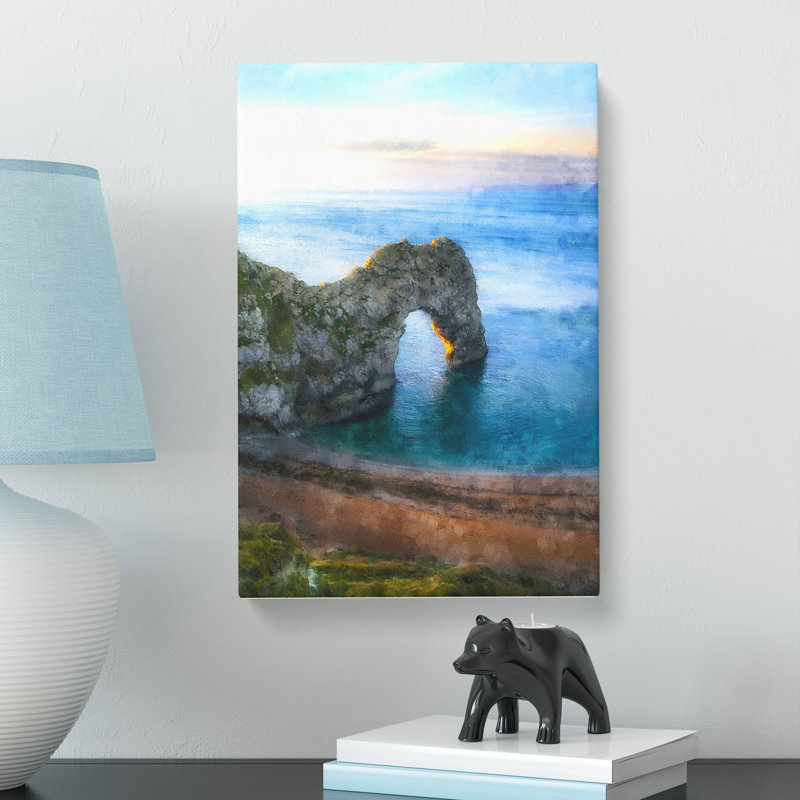 Durdle Door Cliffs Dorset - Wrapped Canvas Painting, 76cm H x 50cm W x 3cm D