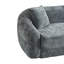 Canapé inclinable incurvé convertible, canapé-lit 2 en 1 escamotable avec base escamotable et assise profonde, fauteuil inclinable en chenille à deux places avec deux coussins, aucun assemblage requis-1705609709