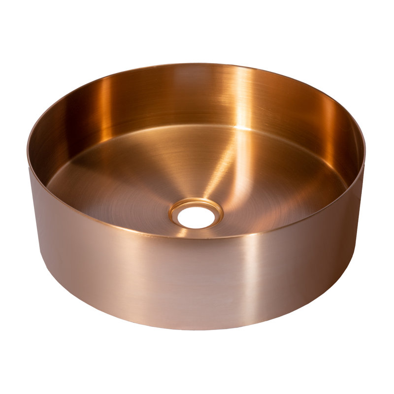 Eden Bath 15'' Stainless Steel Circular Bathroom Sink, Rose Gold