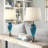 Rynar 25" Blue/Nickel Table Lamp Set
