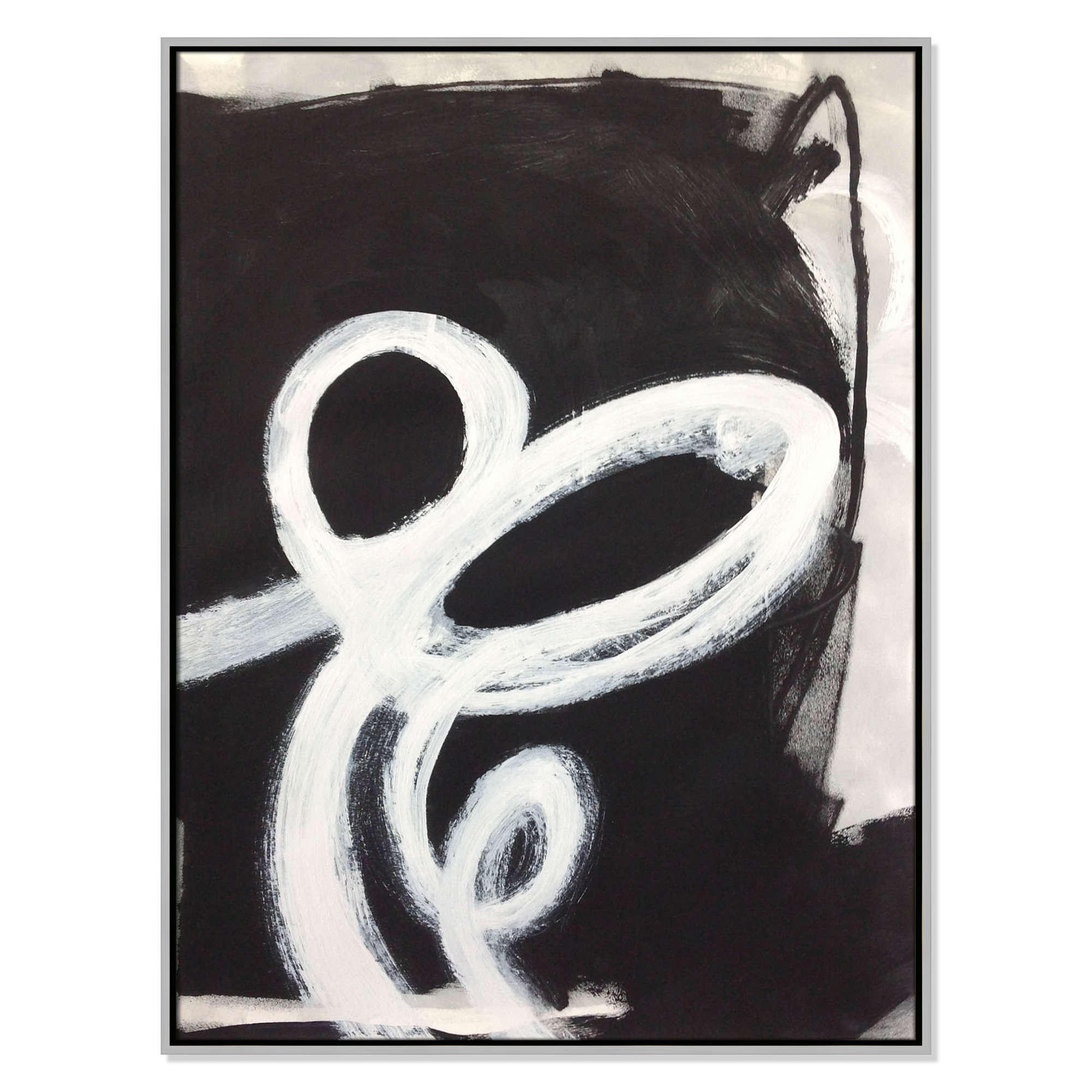 Ansonia Swirly Swirls II Print by , No Mat, Silver Floater Framed, 41.5" H x 31.5" W x 2" D