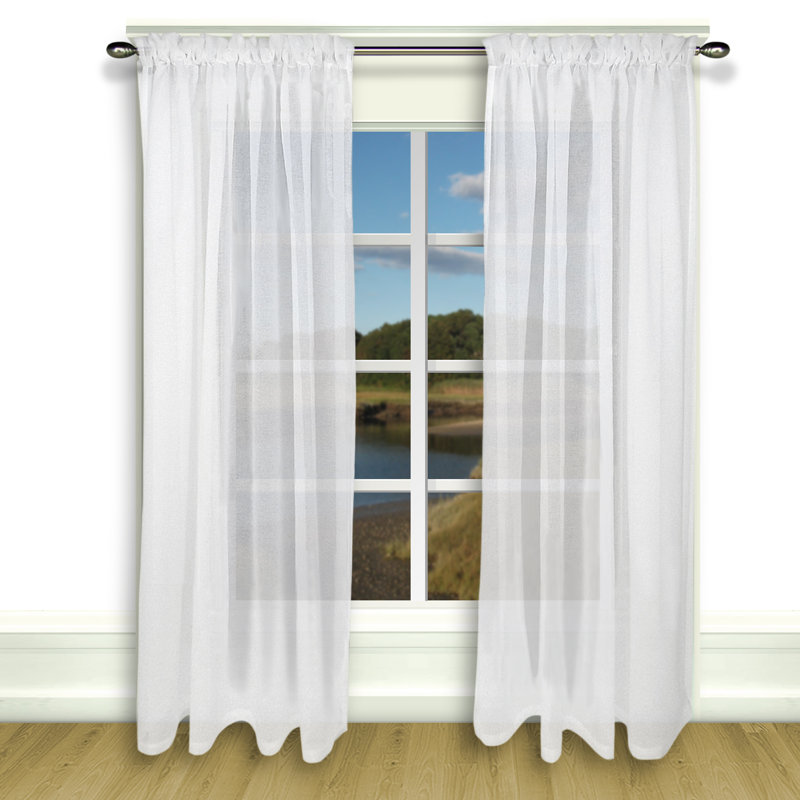 Somer Sheer Curtain Pair, 52" W x 96" L, White