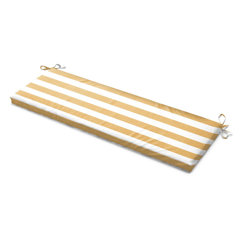 Garden Bench Pad Seat Cushion, Yellow Striped
