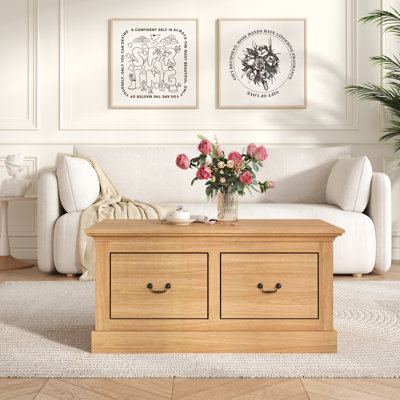 35" W Coffee Table With 2 Drawers