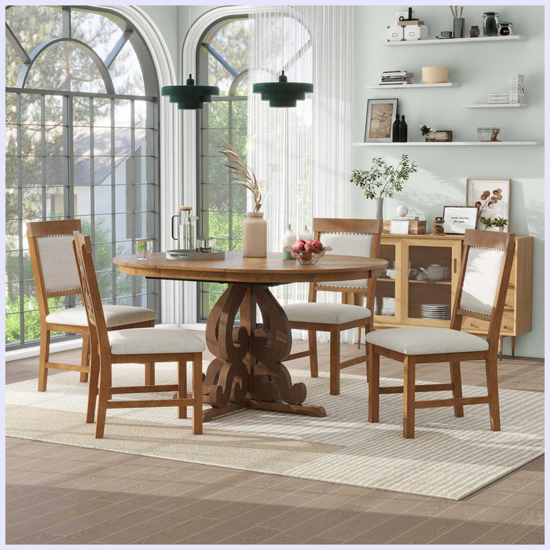 Ensemble repas 58 po Mikes, Noyer / beige, Noyer, Noyer