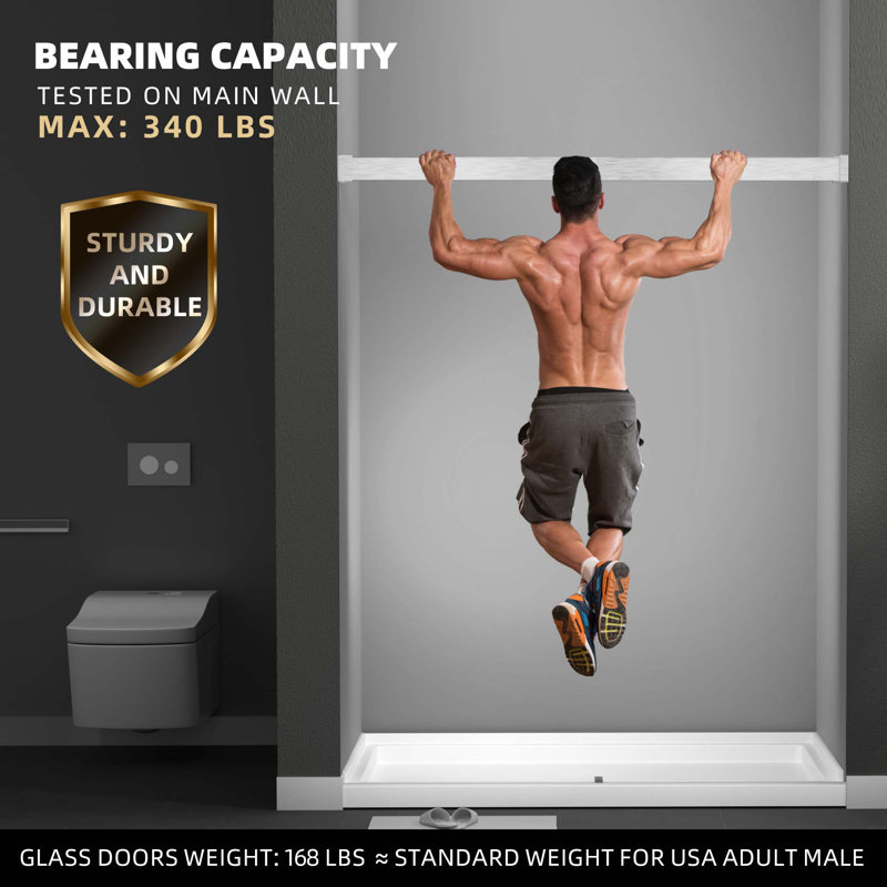 Frameless Shower Door 68" - 72" W x 79'' H Double Sliding Bathroom Door with Upgraded Soft-Closing & Tempered Glass