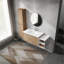 Meuble-lavabo mural chic avec beaucoup de rangement et un attrait élégant