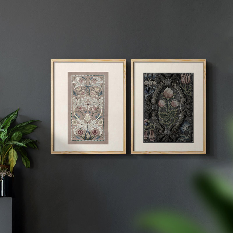 «Abstract Vintage», impression giclée encadrée - ensemble de 2, Naturel, H 12 po x l 30 po
