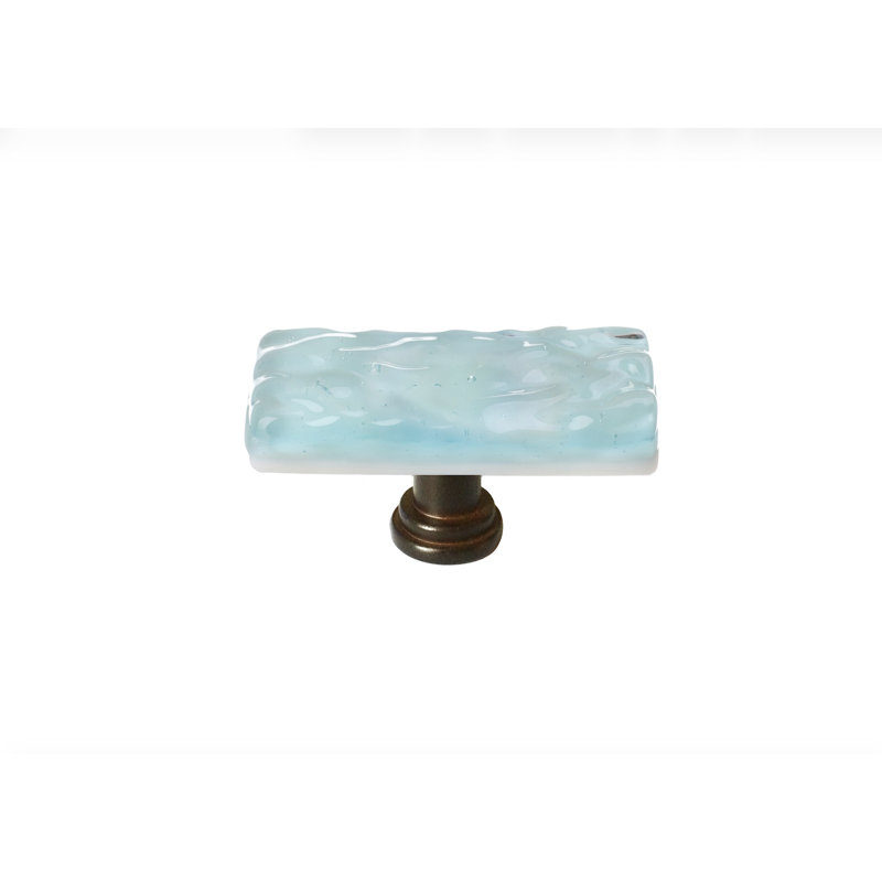 Poignée d'armoire Glacier, Poignée longue Skinny, Bronze frotté à l'huile, Aqua pâle