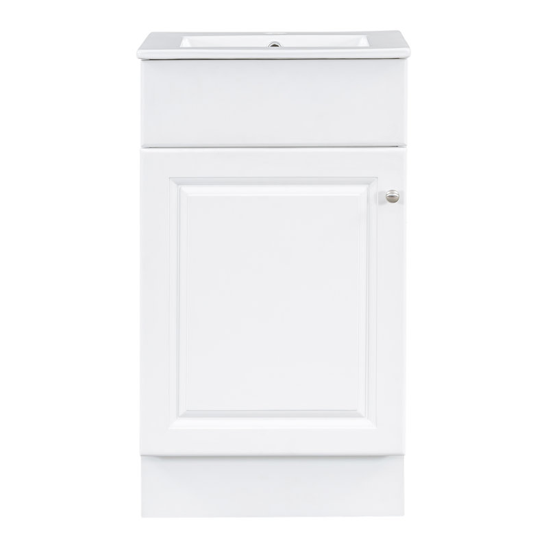 Meuble-lavabo 18 po avec lavabo, Blanc / argenté