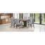 Ensemble de table de salle à manger extensible en bois massif de style Mid-Century de 7 pièces avec chaises rembourrées et coussin de 12 po pour 6 personnes, brun doré et gris TopMAX (ancien SKU: SP000015AAD)