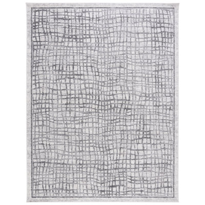 Tapis géométrique ivoire / argent Bethlyn