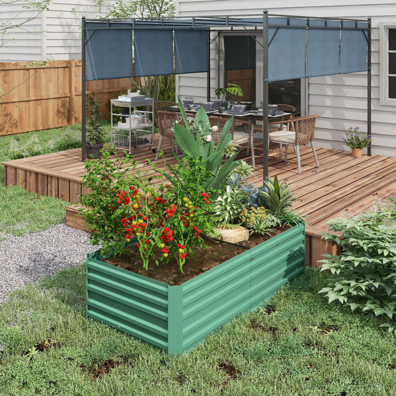 Galvanized Raised Garden Bed Kit, Green