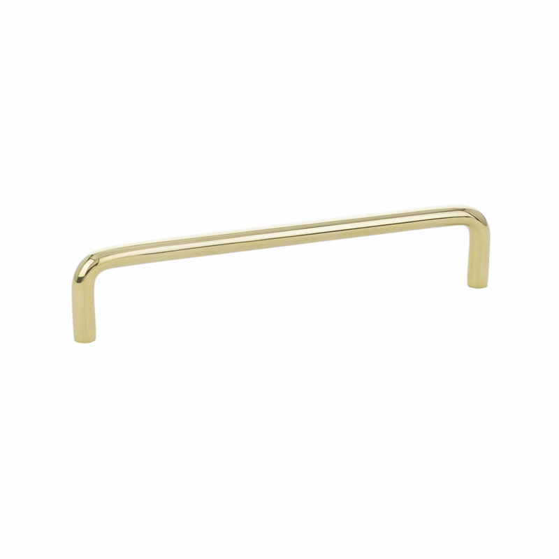 Emtek Wire Cabinet Pull 6" cc, Unlacquered Brass
