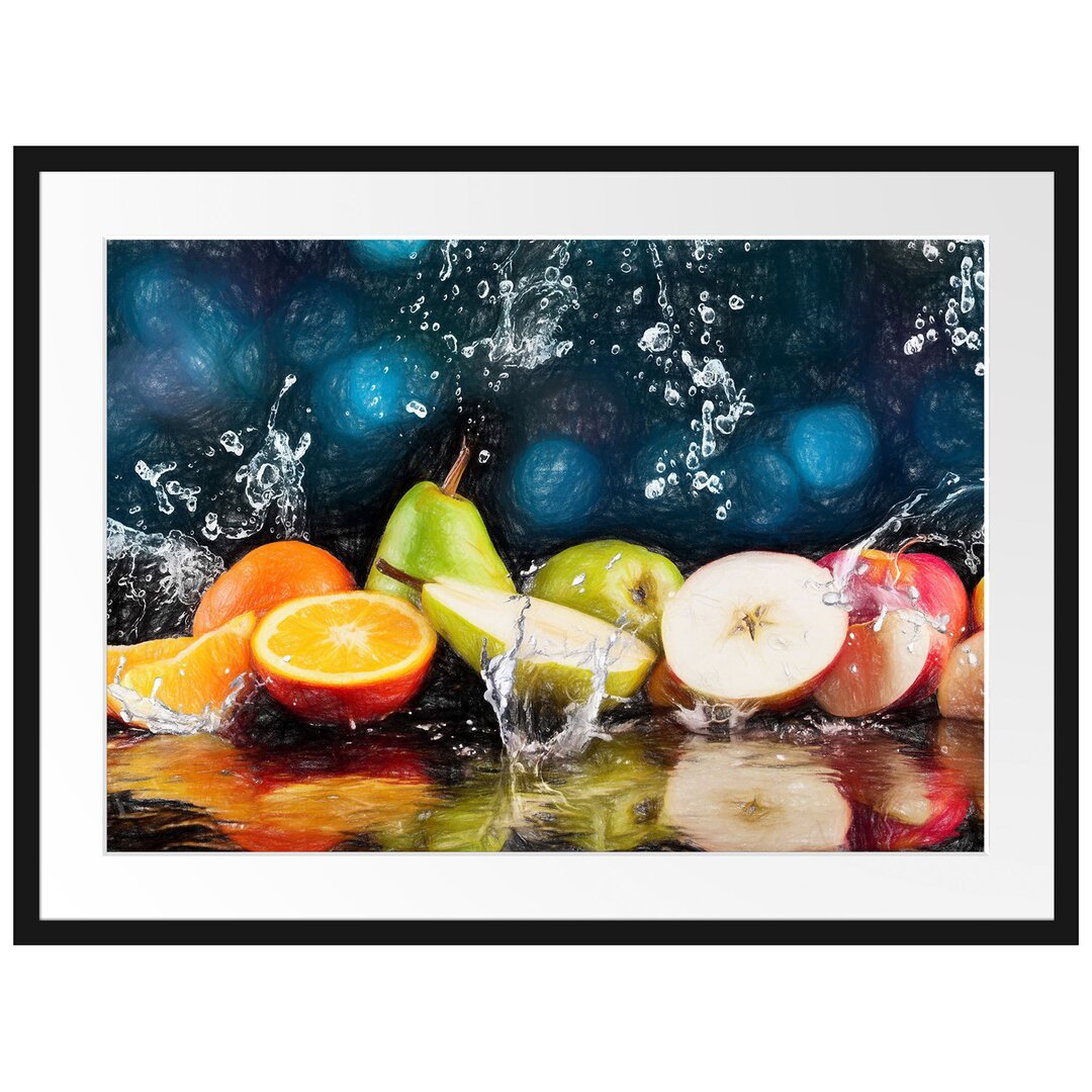 Gerahmter Fotodruck Fruits in Water