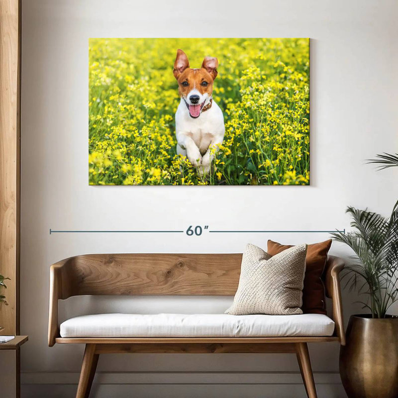 Happy Jack Russell, 30" H x 45" W