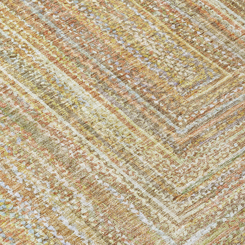 Machine Washable Indoor/Outdoor Xhevrie Tan Rug, Round 8'