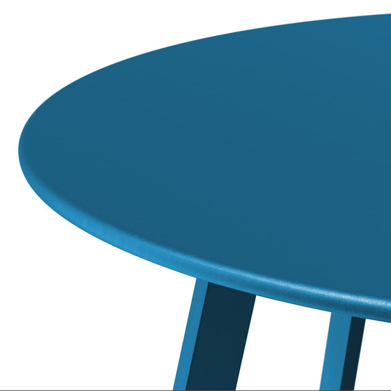 Outdoor Round Coffee Table, 28'' Patio Side Table For Backyard Patio Deck, Peacock Blue
