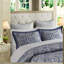 Ensemble de literie élégant 12 pièces, draps en coton, motif cachemire bleu marine pour Cal King
