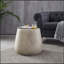 Table d'appoint de patio en béton Orion avec forme cylindrique et style bohème, parfaite pour la détente et la durabilité