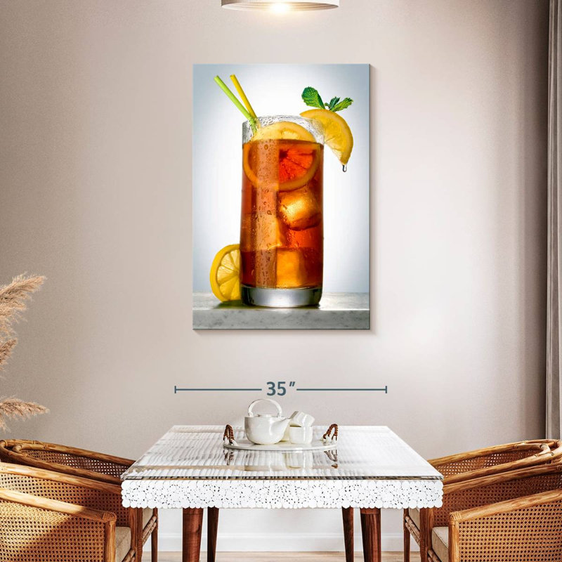 Yarlin Cold Glass Of Iced Tea, 45" H x 30" W