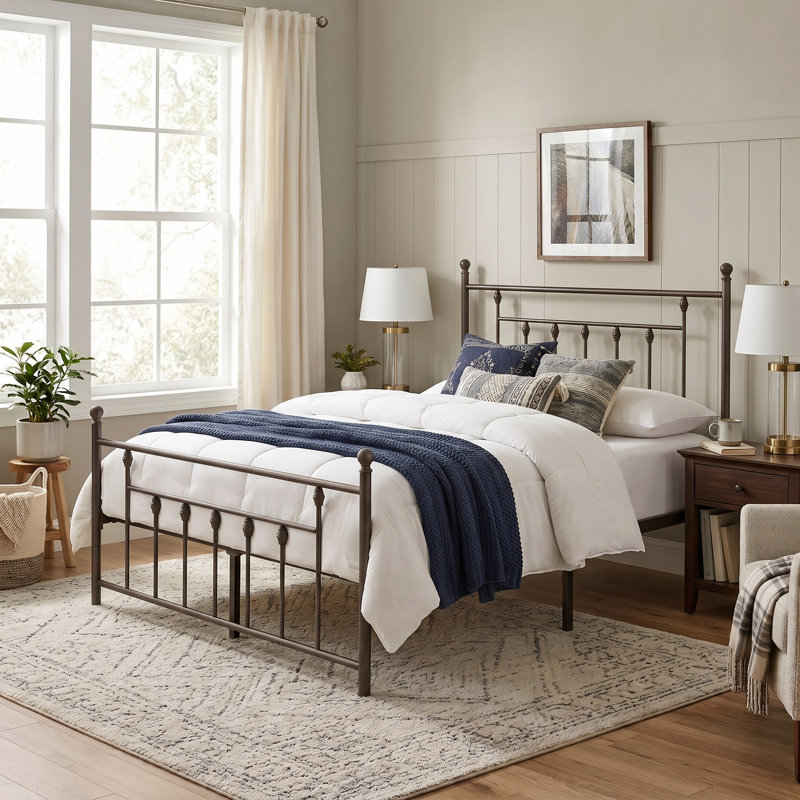 Lit plateforme Alderson, Simple, Brun cuivré