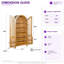Armoire haute cintrée UNABO avec portes en rotin et étagères réglables, armoire de rangement à 4 portes-131132521